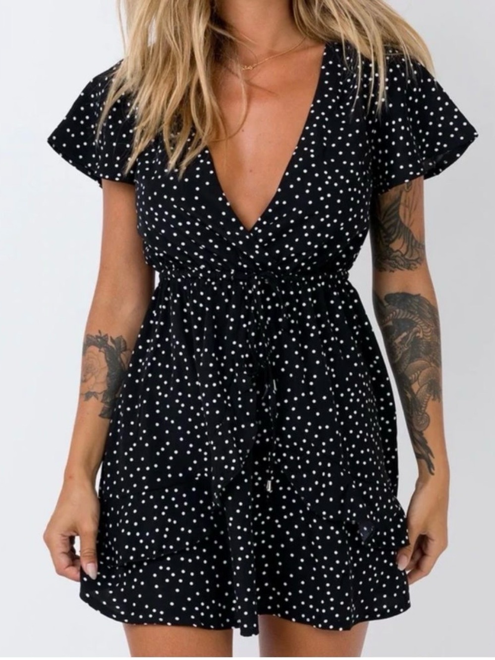Princess Polly Black & White Polka Dot Mini Dress